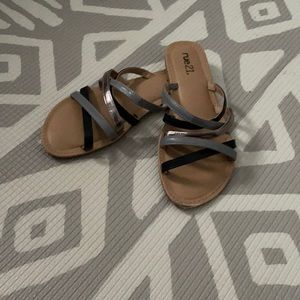 Black and Silver sandals